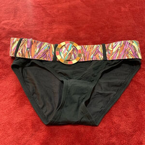 NEW Women's Captiva bikini Swimsuit Bottoms Size S Black Multi-color